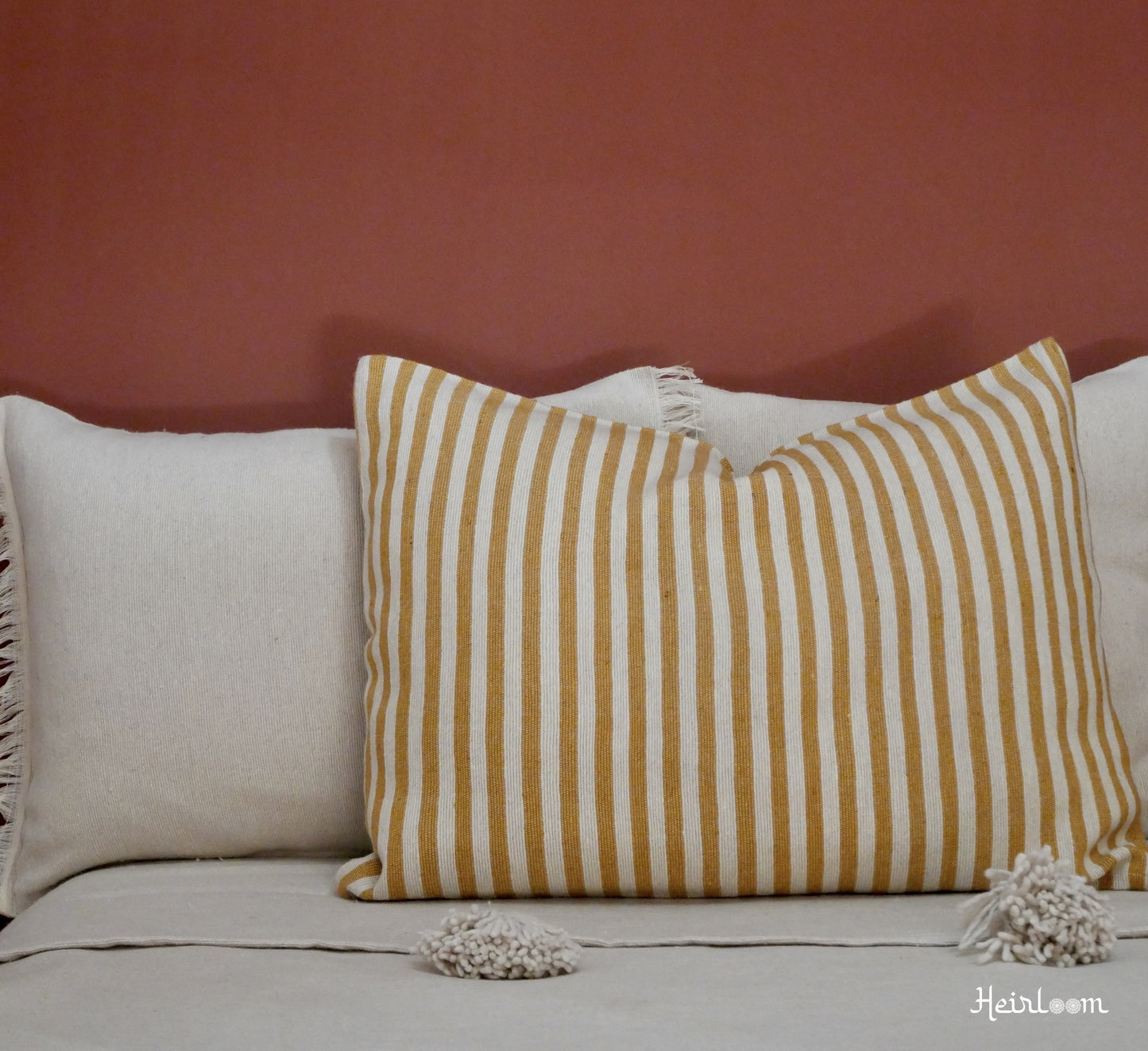 2 Housses de Coussins Rayées - Edition Safran