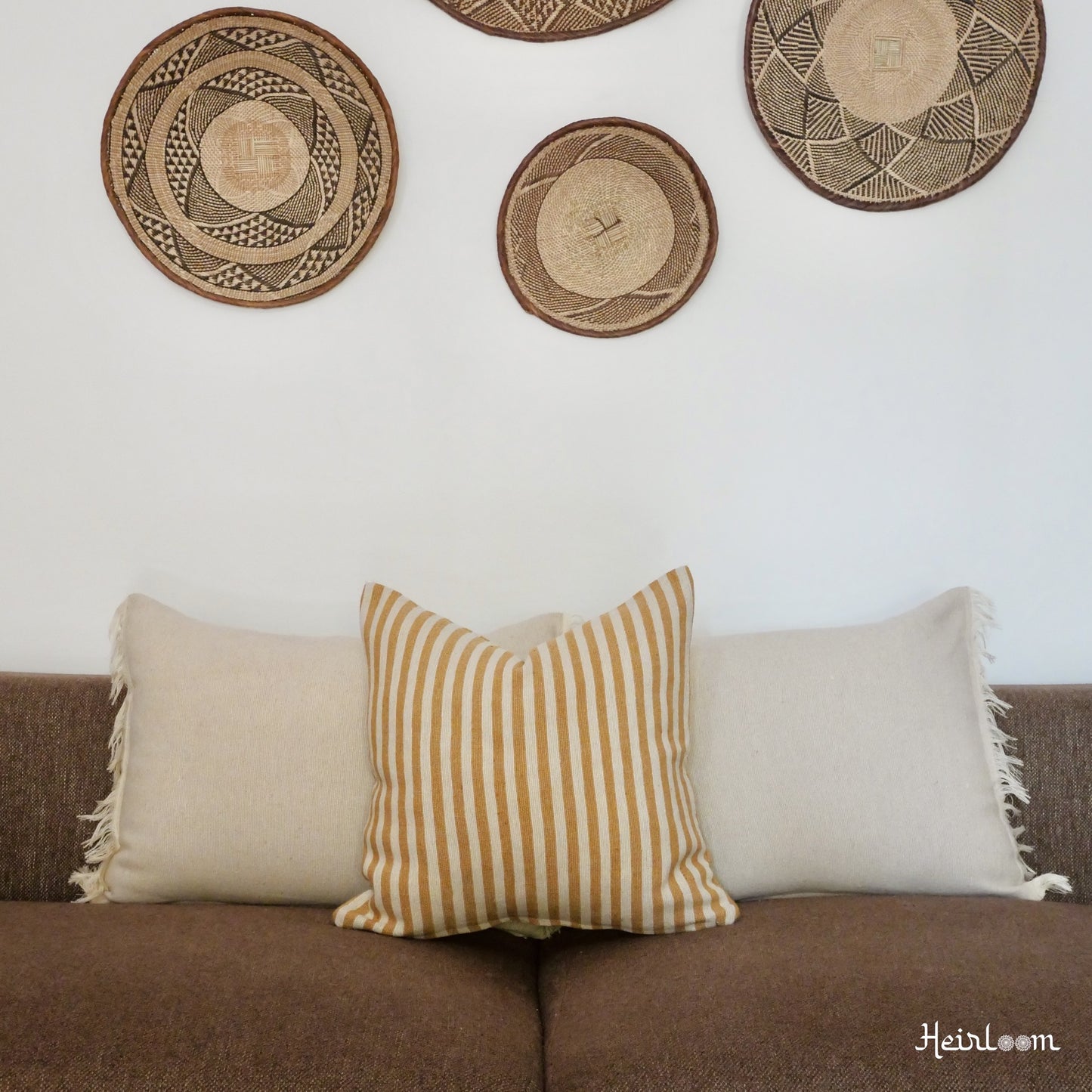 2 Housses de Coussins Rayées - Edition Safran