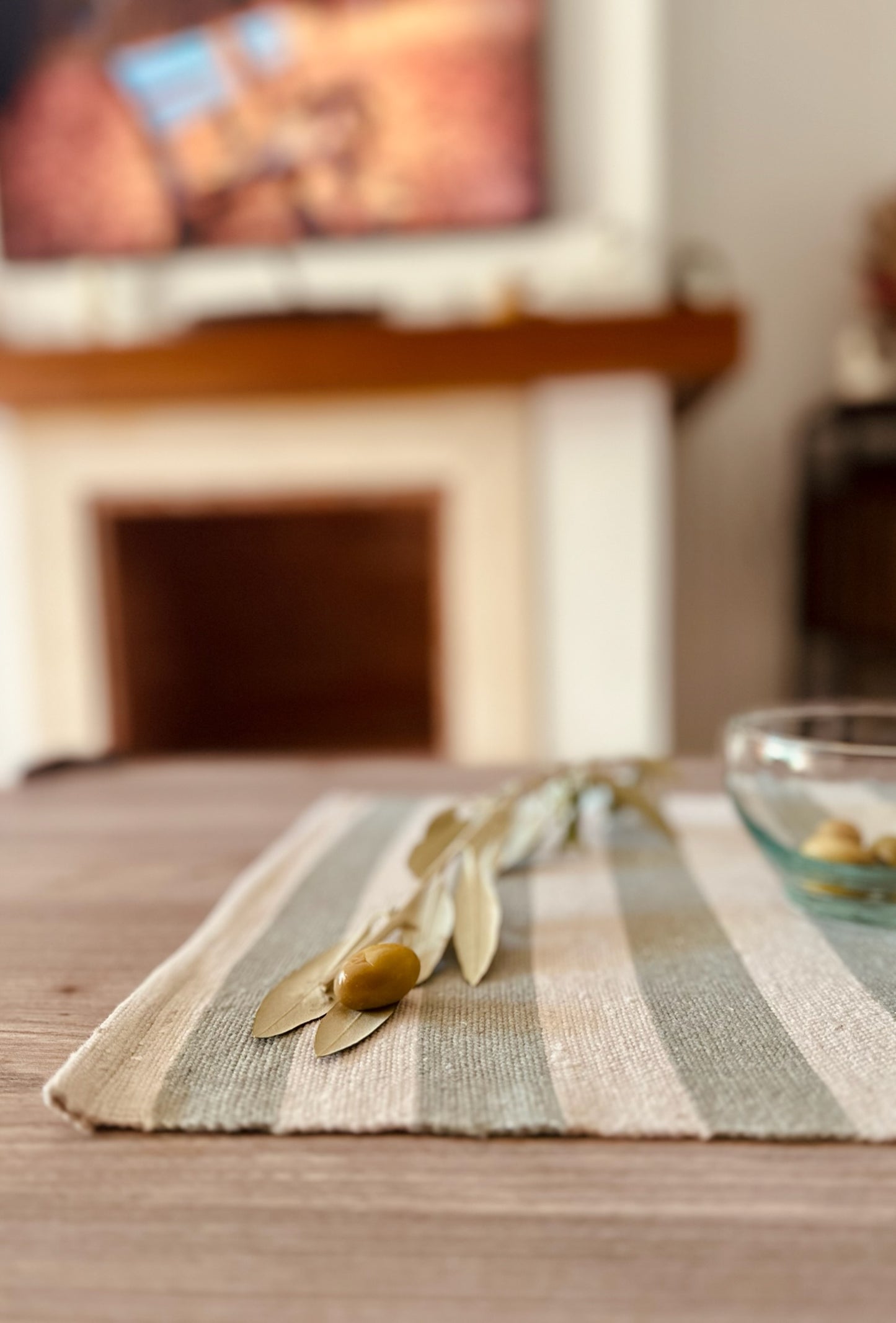 Sets de Table Rayés (Pack de 2) - Édition Olive
