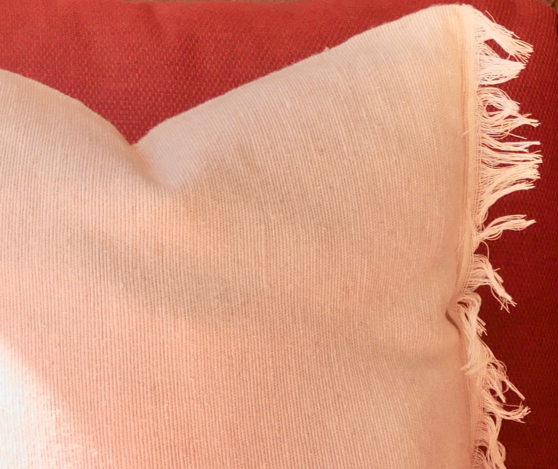 Housse de Coussin Unie à Franges - Edition Crème