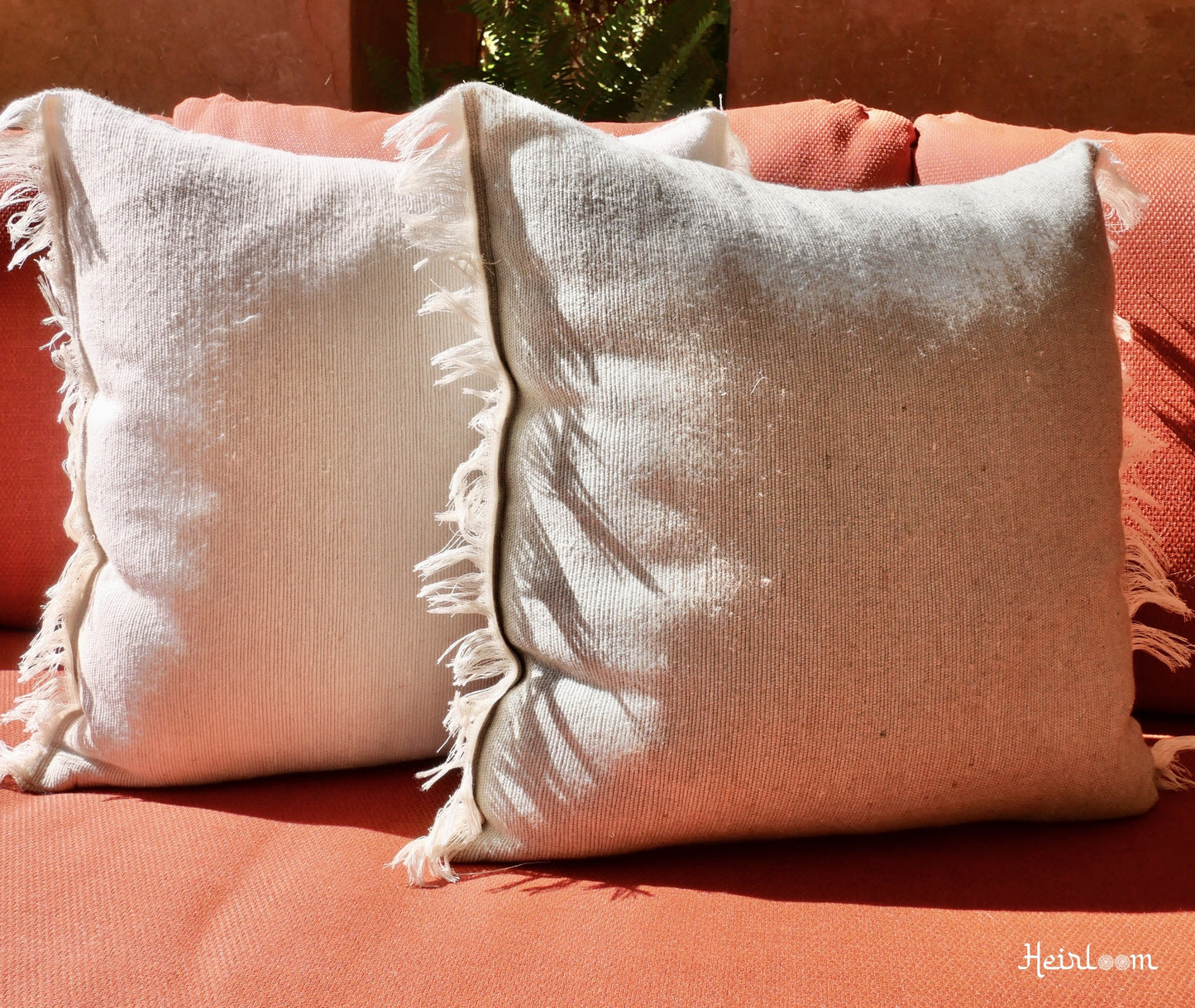 Plain Cushion Cover with Fringes - Olive Edition