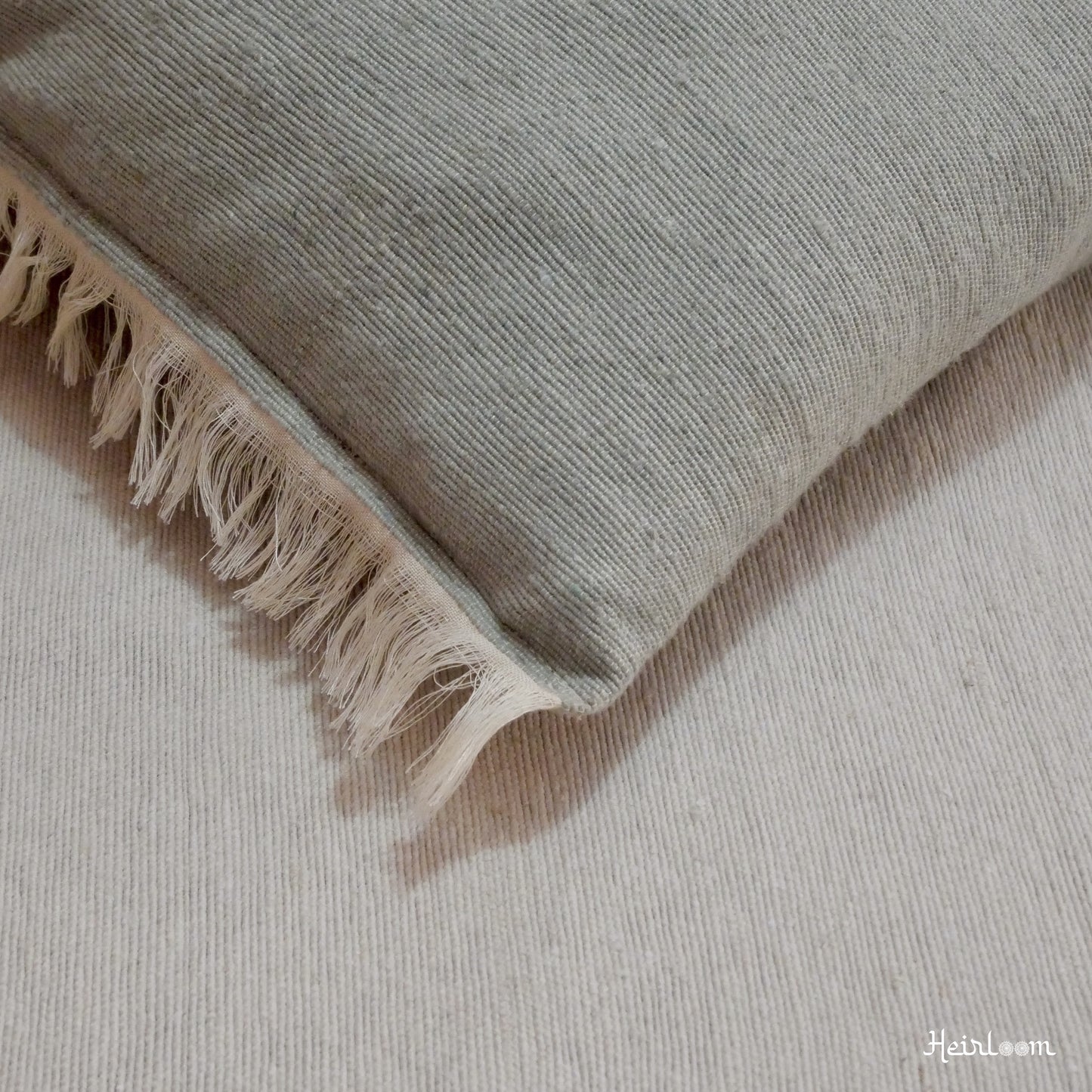 Plain Cushion Cover with Fringes - Olive Edition