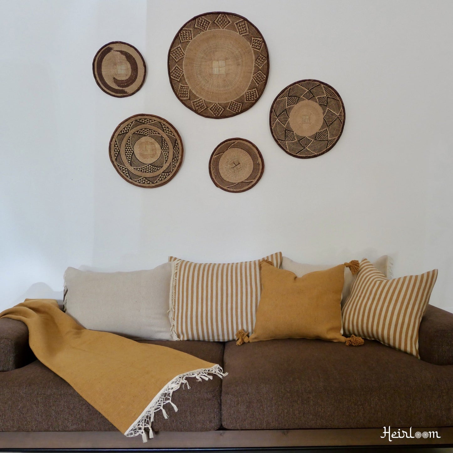 Housse de Coussin Rayée - Édition Safran