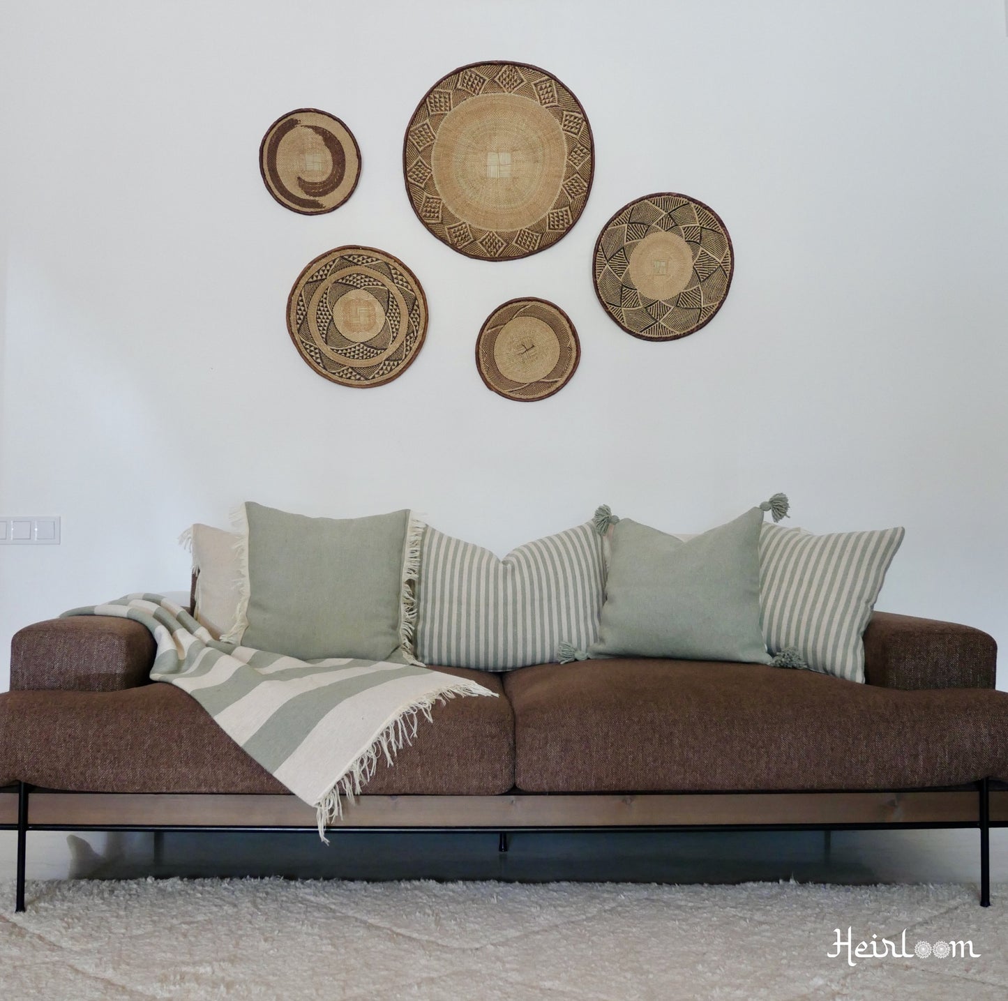 Plain Cushion Cover with Fringes - Olive Edition
