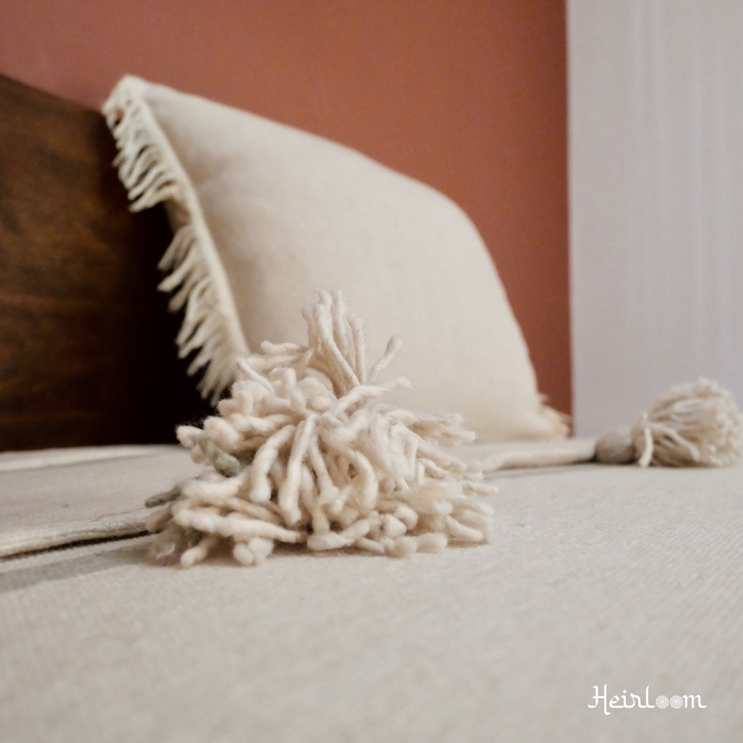 Couvre-lit rayé - Édition Crème et Olive