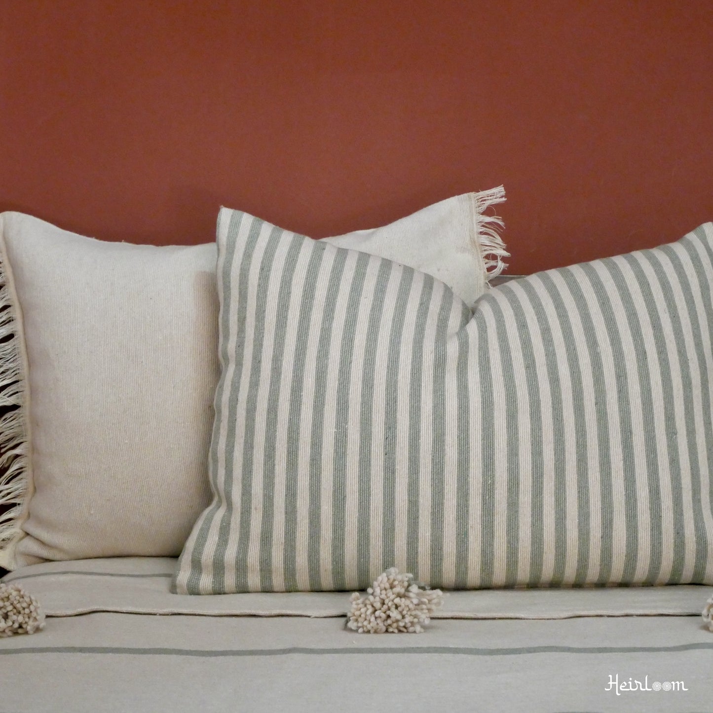 Striped Cushion Cover - Pomegranate Edition